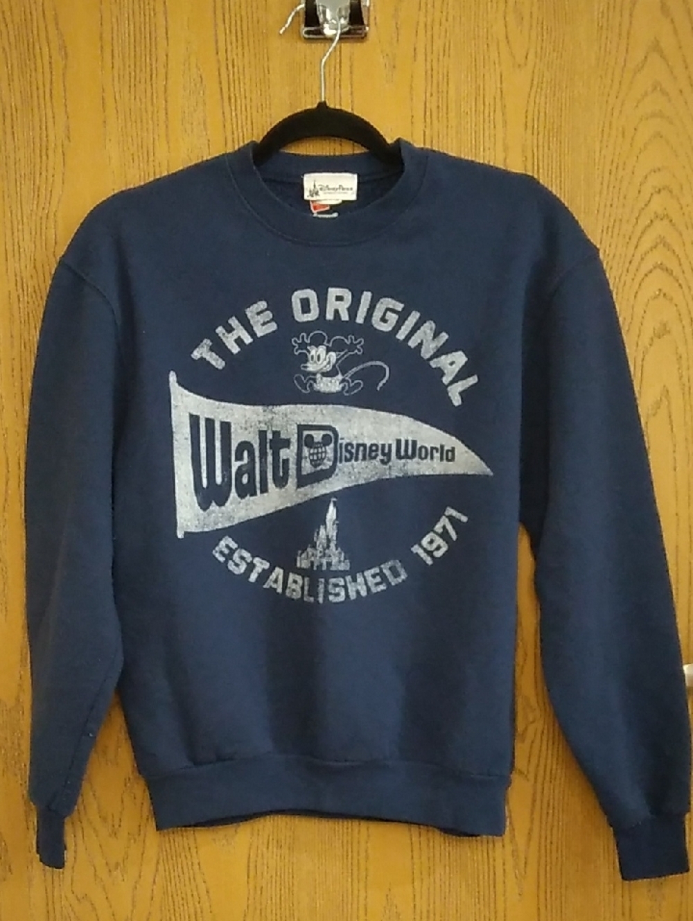 Disney Parks Navy Blue Sweatshirt Retro Walt Disney World Graphic and Mickey